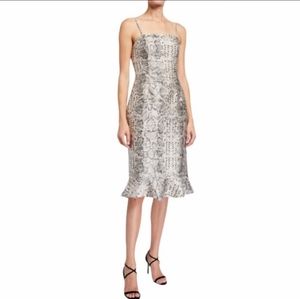 HUTCH Snakeskin Dress Spaghetti Straps Ruf…